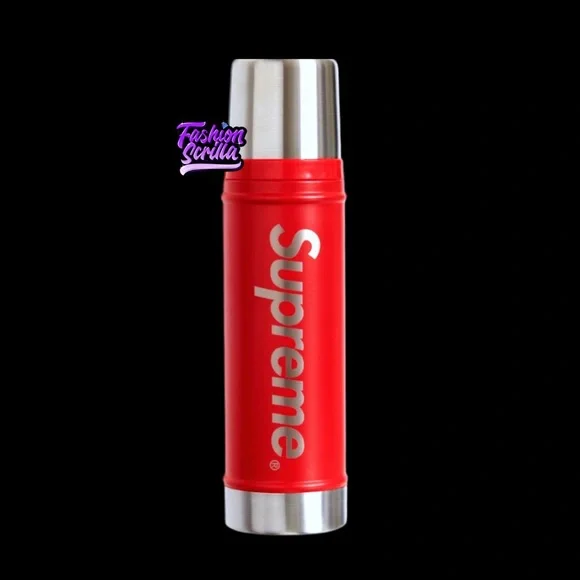 SUPREME Stanley Vacuum Insulated Thermos bottle Red Chrome Silver NTW